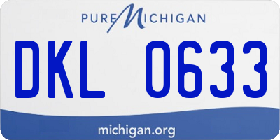MI license plate DKL0633