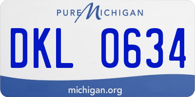 MI license plate DKL0634