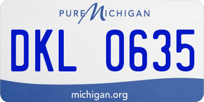 MI license plate DKL0635