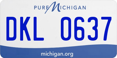 MI license plate DKL0637