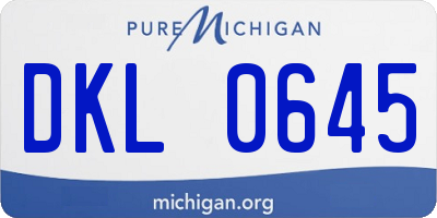 MI license plate DKL0645