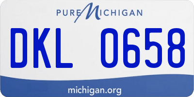 MI license plate DKL0658