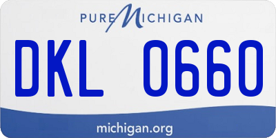 MI license plate DKL0660