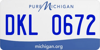 MI license plate DKL0672