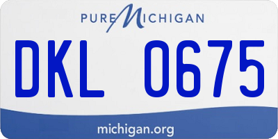 MI license plate DKL0675