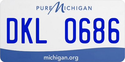 MI license plate DKL0686