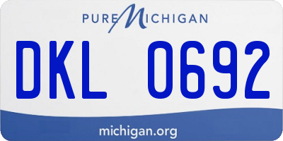 MI license plate DKL0692