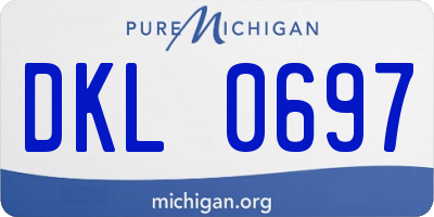 MI license plate DKL0697