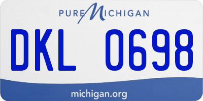 MI license plate DKL0698