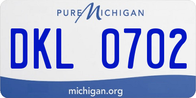 MI license plate DKL0702