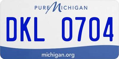 MI license plate DKL0704