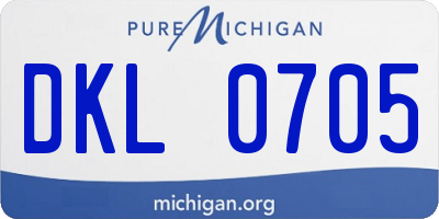 MI license plate DKL0705