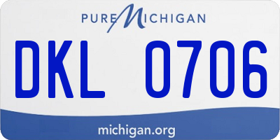 MI license plate DKL0706
