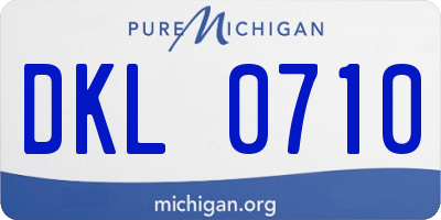 MI license plate DKL0710