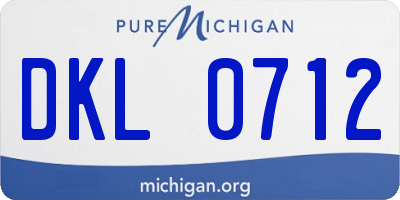 MI license plate DKL0712