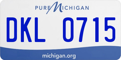 MI license plate DKL0715