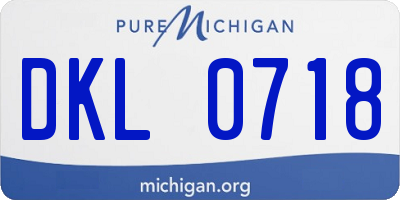 MI license plate DKL0718