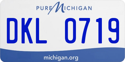 MI license plate DKL0719