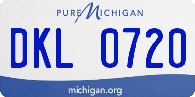 MI license plate DKL0720
