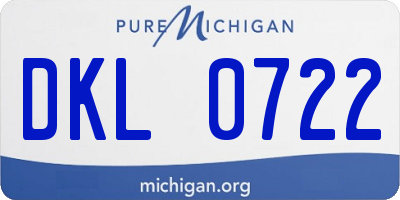 MI license plate DKL0722
