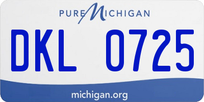 MI license plate DKL0725