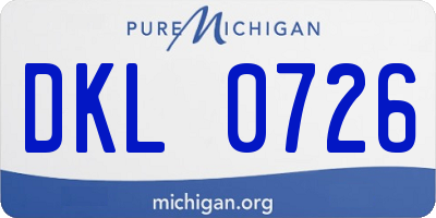 MI license plate DKL0726