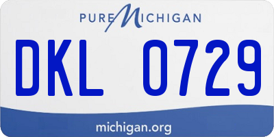 MI license plate DKL0729