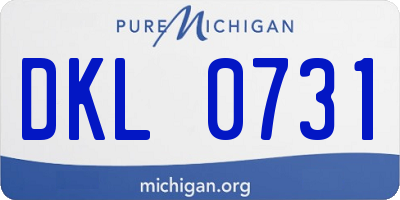 MI license plate DKL0731