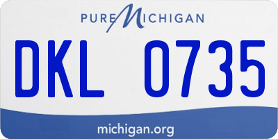MI license plate DKL0735