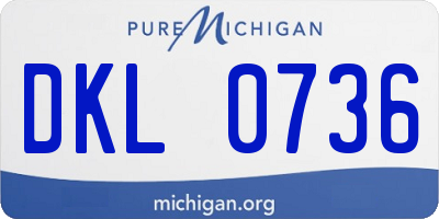 MI license plate DKL0736