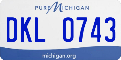 MI license plate DKL0743