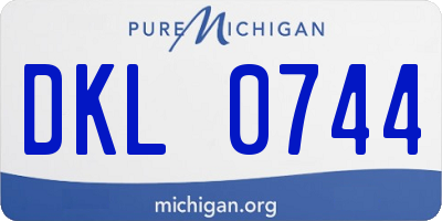 MI license plate DKL0744
