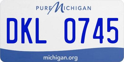 MI license plate DKL0745