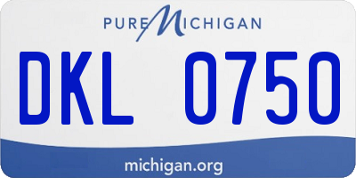 MI license plate DKL0750