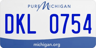 MI license plate DKL0754