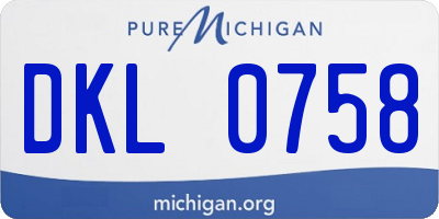 MI license plate DKL0758