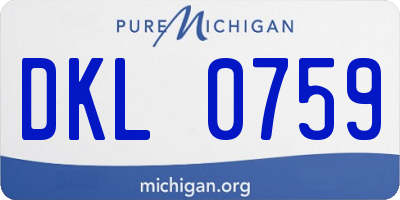 MI license plate DKL0759