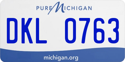 MI license plate DKL0763