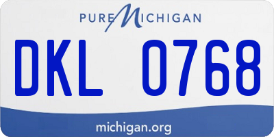 MI license plate DKL0768