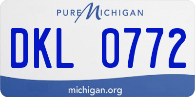 MI license plate DKL0772