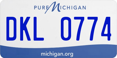 MI license plate DKL0774