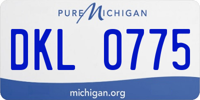 MI license plate DKL0775