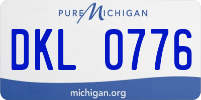 MI license plate DKL0776