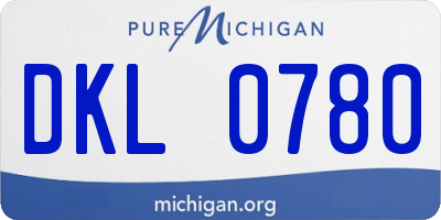 MI license plate DKL0780