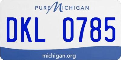MI license plate DKL0785