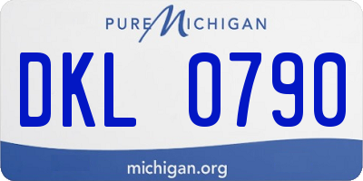 MI license plate DKL0790
