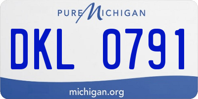 MI license plate DKL0791