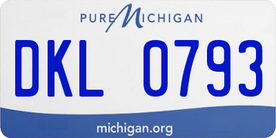 MI license plate DKL0793