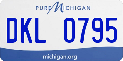 MI license plate DKL0795