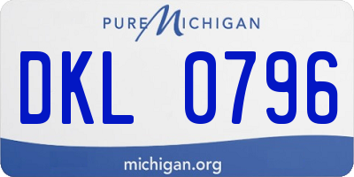 MI license plate DKL0796